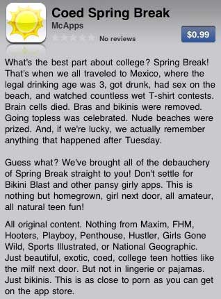318px x 430px - Funny Coed Spring Break iPhone App Review From KRAPPS | KRAPPS | a  different and funny iPhone app review site