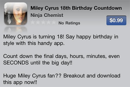 Miley Cyrus Sucking Big Dick - KRAPPS | a different and funny iPhone app review site - Part 24